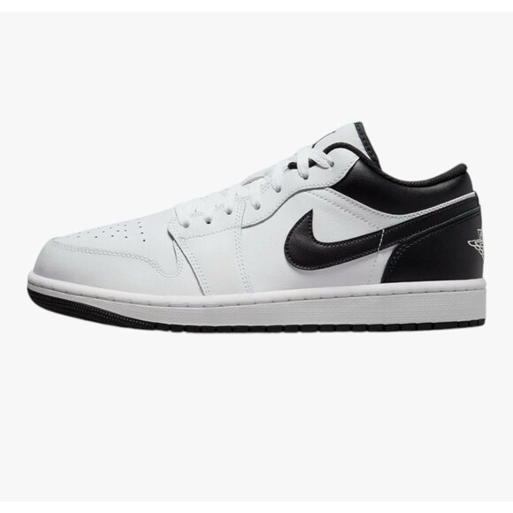 Air Jordan 1 Low White Black Panda Mens 9.5 Retro Basketball Sneakers main image 4